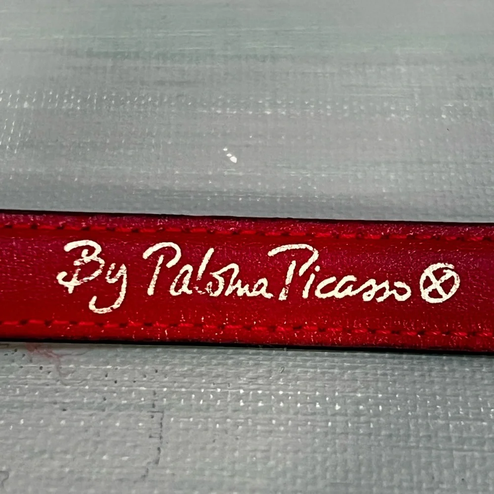 Vintage Paloma Picasso Italian Red Leather XXXOOO Belt - Picture 6 of 10